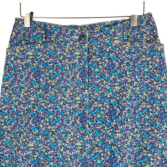 vibrant floral print cotton straight pencil fitted skirt SZ missy small Pemans - Picture 8 of 11